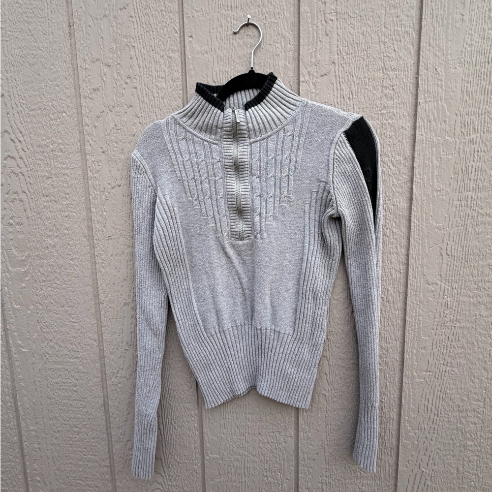 DKNY Light Gray Ribbed Turtleneck Sweater